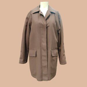 London Fog Coat Mid Classic Chocolate Suit City Brown Rain Trench Lined  Reg 5